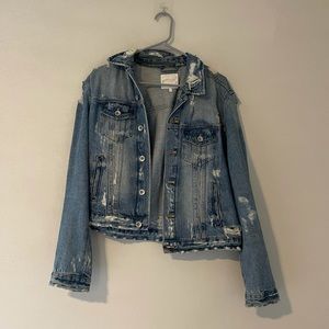 Distressed jean jacket